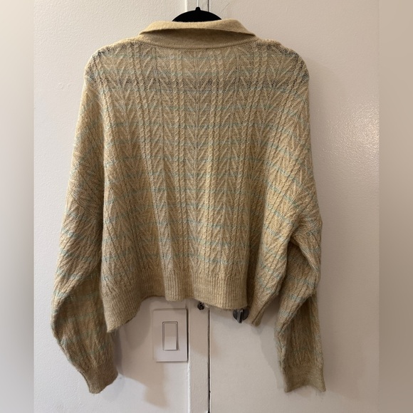 Mango Women’s Polo Beige Knitted Sweater Size L - Picture 4 of 4